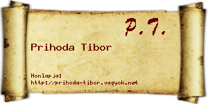 Prihoda Tibor névjegykártya